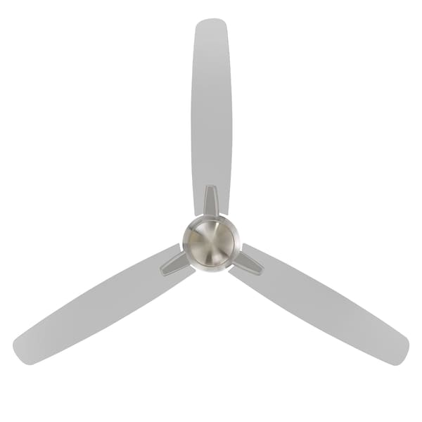 Wac Blitzen Indoor and Outdoor 3-Blade Smart Ceiling Fan 54in Brushed Nickel with Remote Control, 120 V - F-060