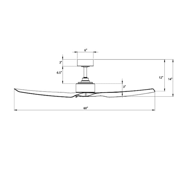Wac Stella Indoor and Outdoor 3-Blade Smart Ceiling Fan 60in Matte White with Remote Control, 3 Blades - F-056