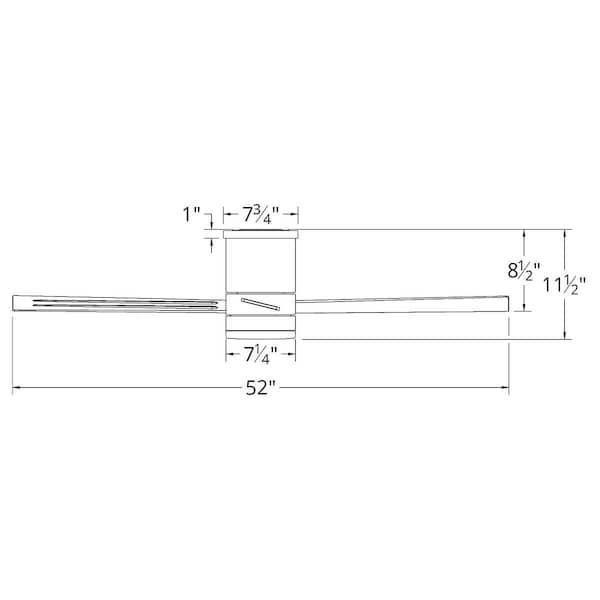 Modern Forms 3 Blades, 120 V, 52 in W - FH-W1803-52L