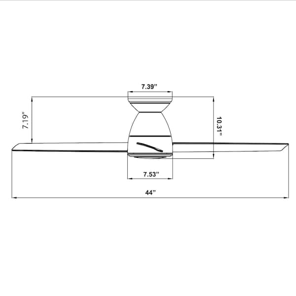 Modern Forms 3 Blades, 120 V, 44 in W - FH-W2004-44L