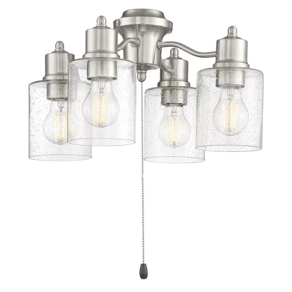 Craftmade 4 Light Universal Light Kit In Brushed Polished Nickel With Clear seeded Glass., 725558 - LK403107-BNK-LED