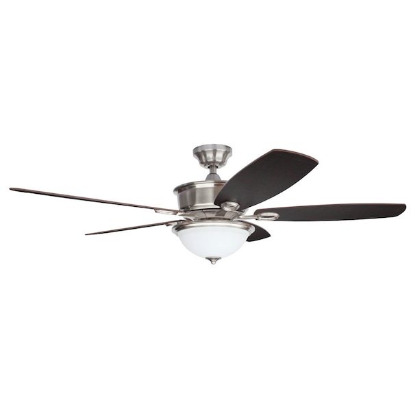 Litex Industries 56" Brushed Nickel Finish Ceiling Fan Includes Blades & Remote Control - CAF56BNK5CRS