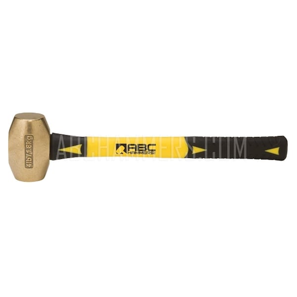 Abc Hammers 4 lbs Brass Hammer with 12 in. Fiberglass Handle - AB1859