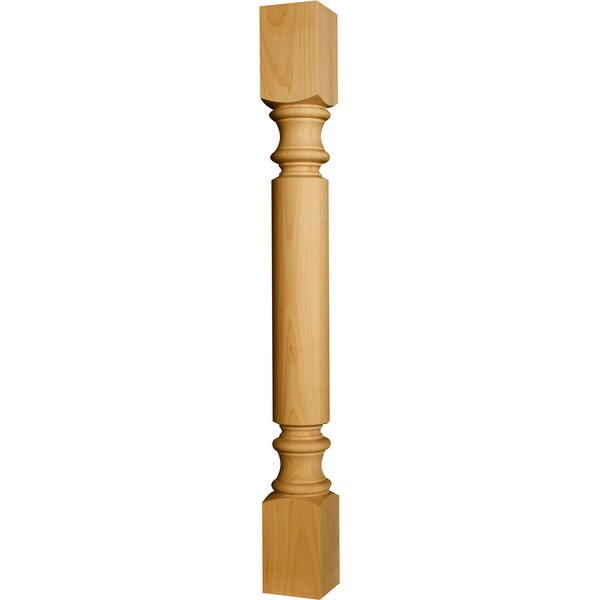 Osborne Wood Products 34 1/2 x 3 1/2 Classic Spool Island Post in Red Oak - 1467O