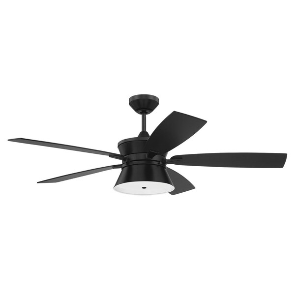 Craftmade 52in Dominick in Flat Black w/ Flat Black/Greywood Blades - DMK52FB5