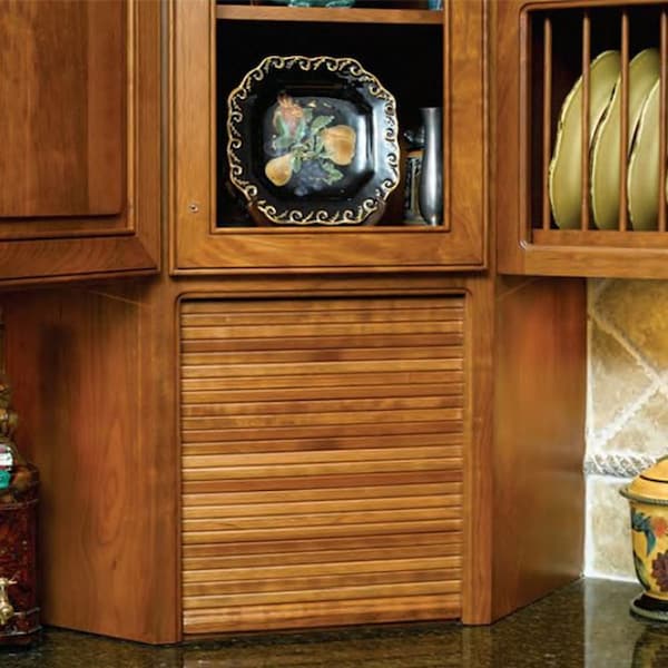 Omega National Products Maple 15 in. x 18 in. Face Frame Veneer Tambour Door and Track Kit - 67.2A.15.4V