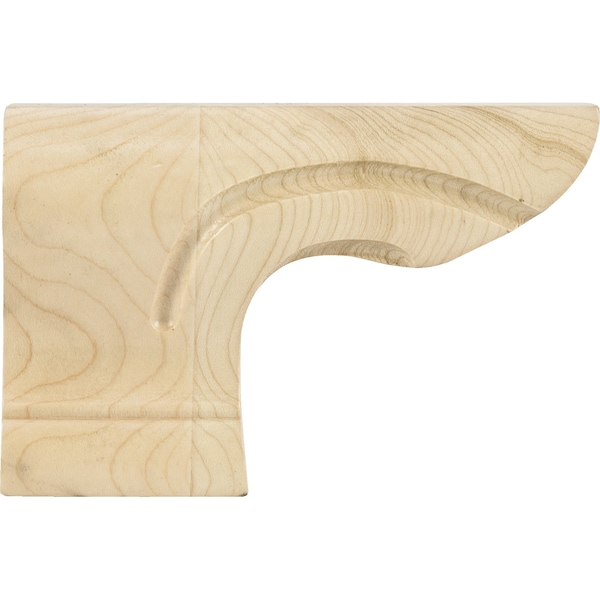 Hardware Resources 6" Wx1-1/8"Dx4"H Rubberwood Left Rounded Pedestal Foot - PFL-RW