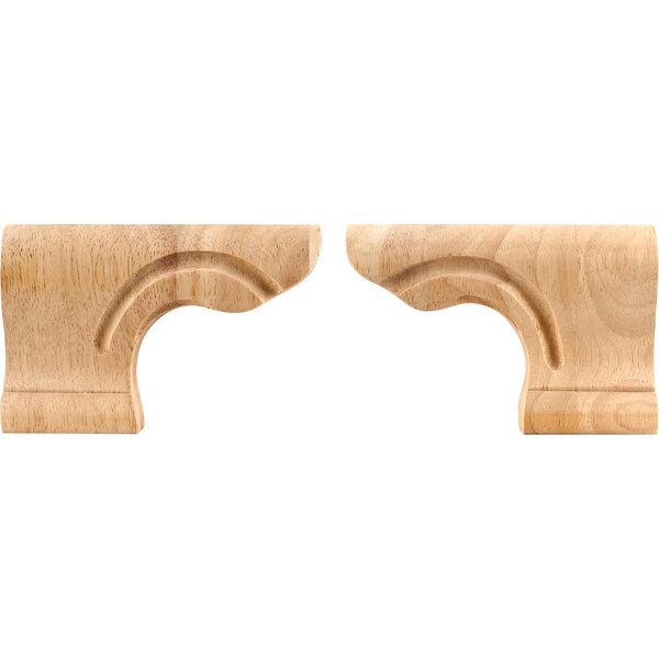 Hardware Resources 6" Wx1-1/8"Dx4"H Alder Right Rounded Pedestal Foot - PFR-ALD