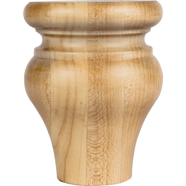 Hardware Resources 3-1/2" Wx3-1/2"Dx4-1/2"H Hard Maple Tulip Bun Foot - BF16-2-HMP
