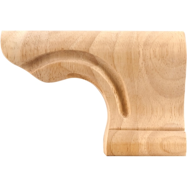 Hardware Resources 6" Wx1-1/8"Dx4"H Maple Right Rounded Pedestal Foot - PFR-MP