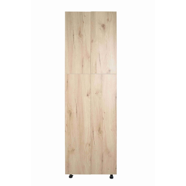 Cambridge Radiance 30 in. W x 24 in. D x 84 in. H Ready to Assemble Slab Pantry Kitchen Cabinet in Light Oak - SA-TP3084-LO-KIT