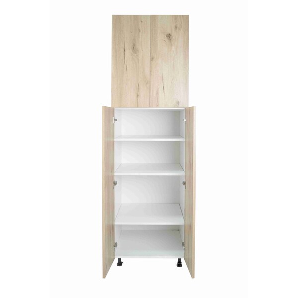 Cambridge Radiance 30 in. W x 24 in. D x 84 in. H Ready to Assemble Slab Pantry Kitchen Cabinet in Light Oak - SA-TP3084-LO-KIT