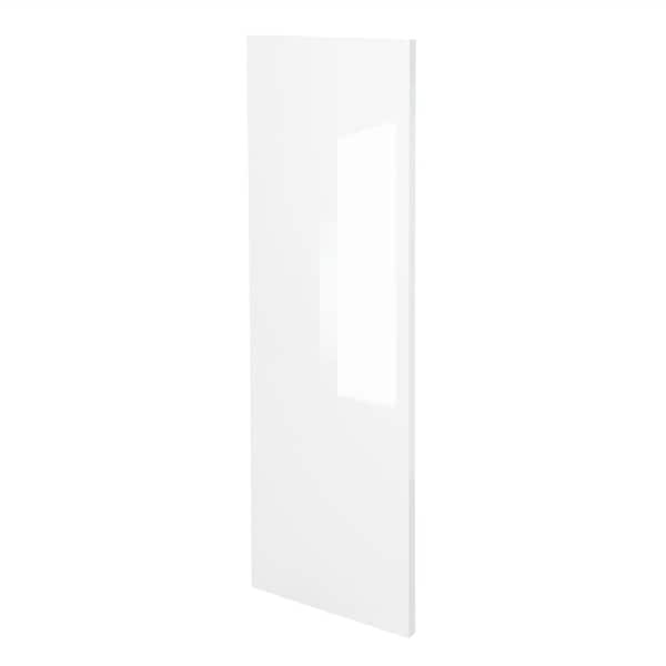 Cambridge White Gloss Slab Style Wall Kitchen Cabinet End Panel (12 in W x 0.75 in D x 42 in H) - SA-WUEP42-WG