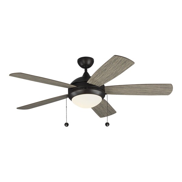 Monte Carlo Discus Classic 52 Led Ceiling Fan In Aged Pewter With Light Grey Oak Blades - 5DIC52AGPD-V1