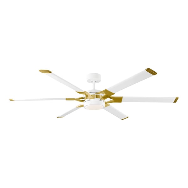 Monte Carlo Loft 62 Led - Matte White W Burnished Brass - 6LFR62RZWBBSD