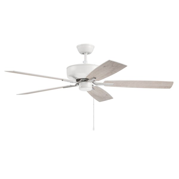 Craftmade 52in Pro Plus in White/Polished Nickel w/ White/Washed Oak Blades - P52WPLN5-52WWOK