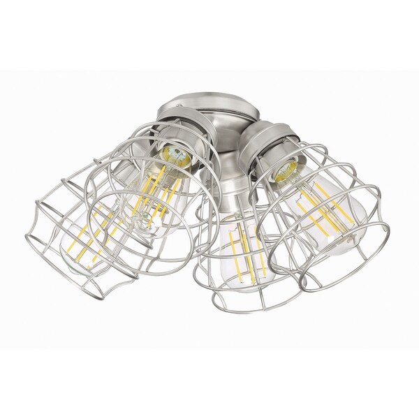 Craftmade 4 Light Cage Light Kit in Brushed Polished Nickel - LK405101-BNK-LED