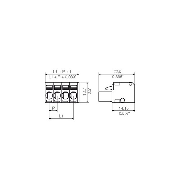 Conector de Placa Weidmuller, 4 Contactos, 1 Fila, Hembra, Terminal de Tornillo, Socket - 1696620000