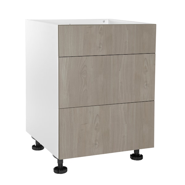 Cambridge Quick Assemble Modern Style, Grey Nordic 30 in. Base Kitchen Cabinet, 3 Drawer (30 in. W x 24 in. D x 34.50 in. H) - SA-BUD2P30-GN