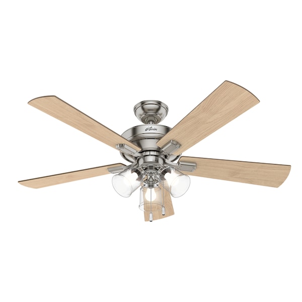 Hunter Hunter Crestfield 52 in. Brushed Nickel LED Indoor Ceiling Fan - 54206