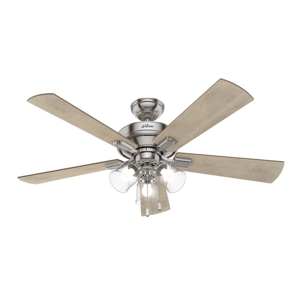 Hunter Hunter Crestfield 52 in. Brushed Nickel LED Indoor Ceiling Fan - 54206