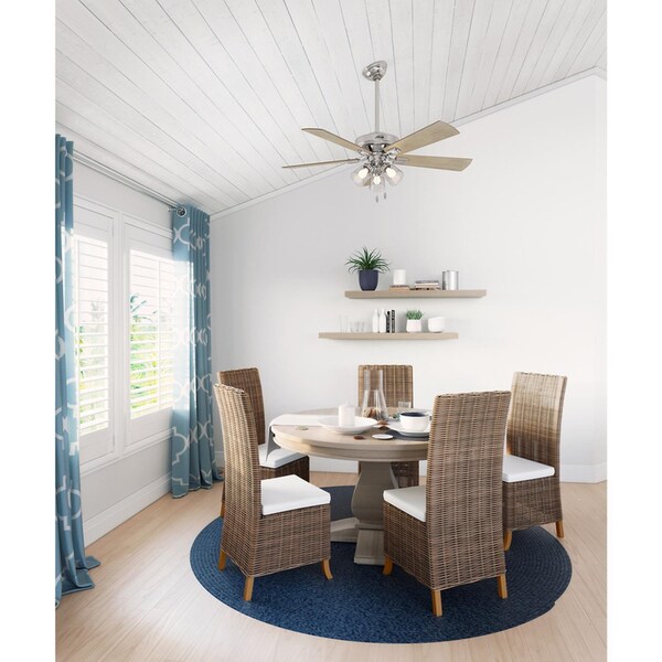 Hunter Hunter Crestfield 52 in. Brushed Nickel LED Indoor Ceiling Fan - 54206