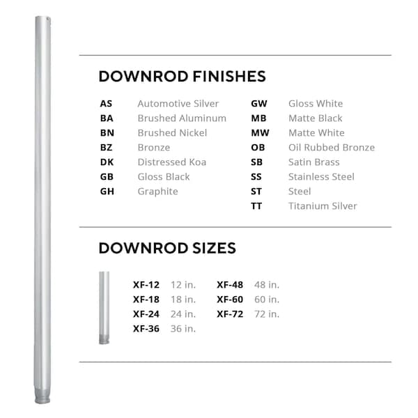 Modern Forms Fans 4.5-in. Downrod in Matte Black - XF-4.5-MB