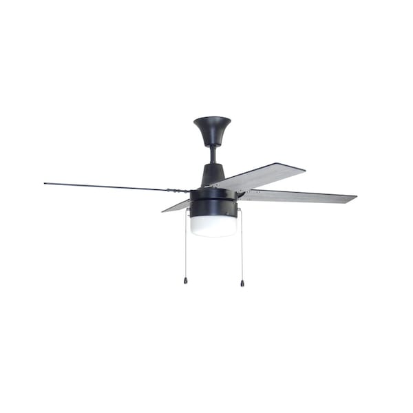Litex Industries 48" Flat Black Finish Ceiling Fan Includes Blades and LED Light Kit - UBW48FB4L