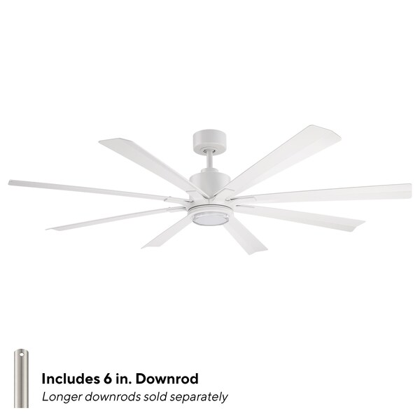 Modern Forms Fans Size Matters Indoor or Outdoor Smart Ceiling Fan 2700-3000-4000-5000K LED in Matte White - FR-W2403-65L-MW