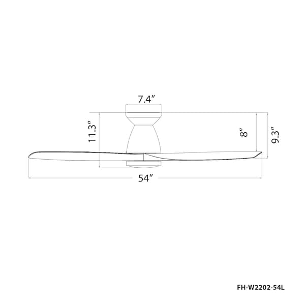Modern Forms 3 Blades, 120 V, 54 in W - FH-W2202-54L