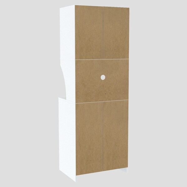 Inval Kitchen/Microwave Storage Cabinet 23.6 in.W x 16.9 in. D x 67 in. H in White and Vienes Oak - AL-3513