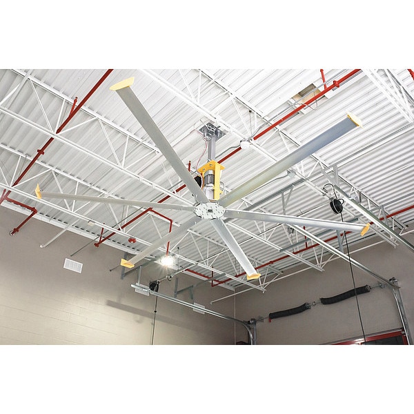 Big Ass Fans HVLS Ceiling Fan, 16 ft Blade Dia, 6 Blades, Variable Speeds, 200 to 240V AC - F-PF62-1602S34X3