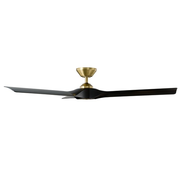 Modern Forms Torque 3-Blade Smart Ceiling Fan 58in Satin Brass/Black with Remote Control, 3 Blades, 120 V - FR-W2204-58