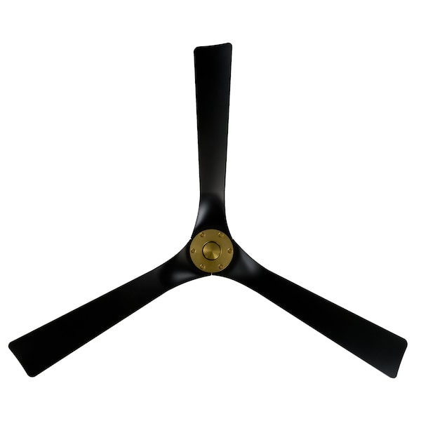 Modern Forms Torque 3-Blade Smart Ceiling Fan 58in Satin Brass/Black with Remote Control, 3 Blades, 120 V - FR-W2204-58