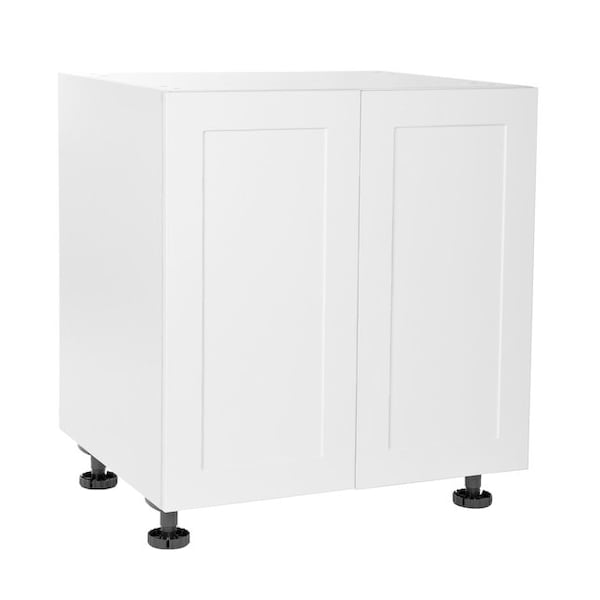 Cambridge Quick Assemble Modern Style, Shaker White 36 in. Base Kitchen Cabinet, 2 Door (36 in. W x 24 in. D x 34.50 in. H) - SA-BD36-SW