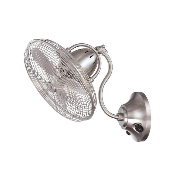 Litex Industries 18" Brushed Nickel Finish 3-Speed Wall Fan Includes Aluminum Blades - CWF18BNK3