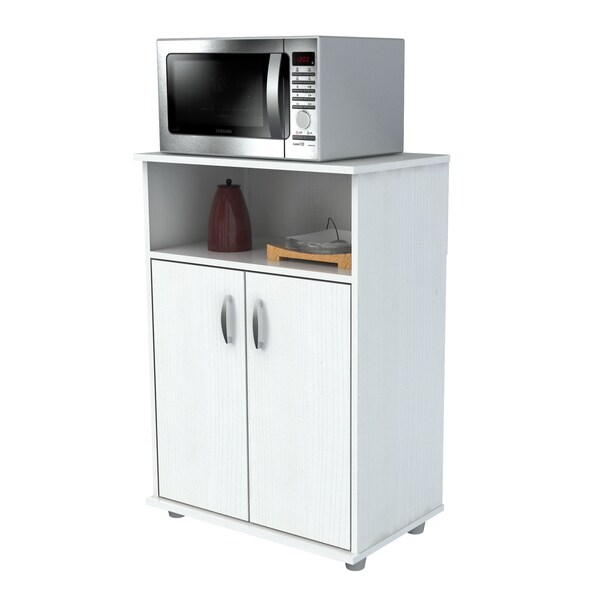 Inval Kitchen/Microwave Storage Cabinet 23.62 W x 14.9 6 D x 32.87 in.H in Laricina White - MM-0207