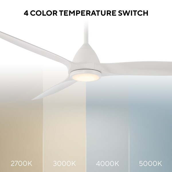 Modern Forms Fans Skylark Indoor or Outdoor Smart Ceiling Fan 2700-3000-4000-5000K LED in Matte White - FR-W2202-62L-MW