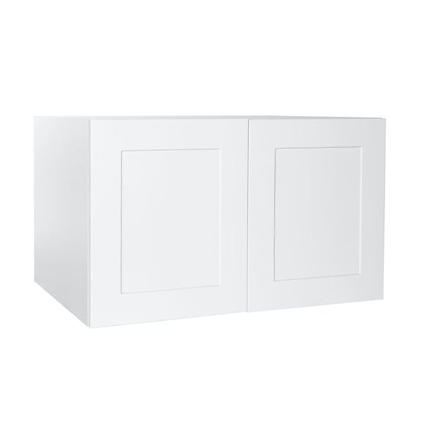 Cambridge Quick Assemble Modern Style, Shaker White 36 x 18 in. Wall Bridge Kitchen Cabinet (36 in. W x 24 in. D x 18 in. H) - SA-WR361824-SW