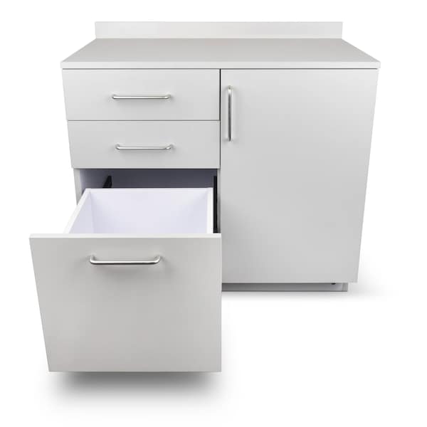 Adiroffice Kitchen Cabinet with 3-Drawers, 1-Door, Ready to Assemble Base in Grey 36 in width - ADI902-B-36-N-GRY