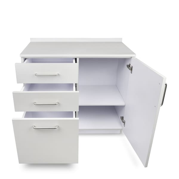 Adiroffice Kitchen Cabinet with 3-Drawers, 1-Door, Ready to Assemble Base in Grey 36 in width - ADI902-B-36-N-GRY