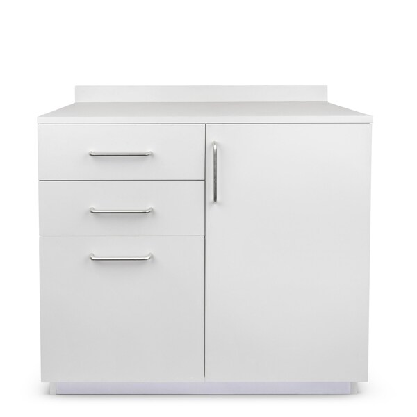 Adiroffice Kitchen Cabinet with 3-Drawers, 1-Door, Ready to Assemble Base in Grey 36 in width - ADI902-B-36-N-GRY