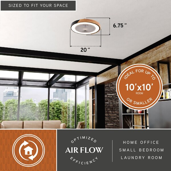 Vaxcel Ceiling Fan, 6 Speeds, 120V, 20 in W - F0131