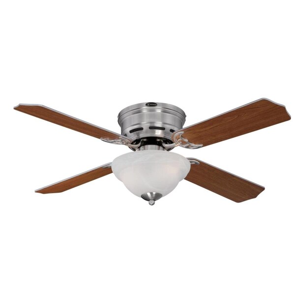 Westinghouse 42 in. Brushed Nickel Finish Reversible Blades White Alabaster Bowl Dark Cherry & Rosewood - WE625764