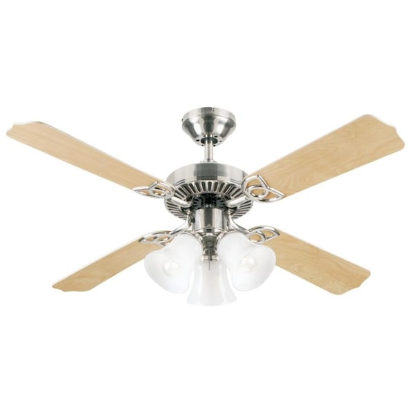 Brightbomb 42 in. Crusader Brushed Nickel Indoor Ceiling Fan - BR1679748
