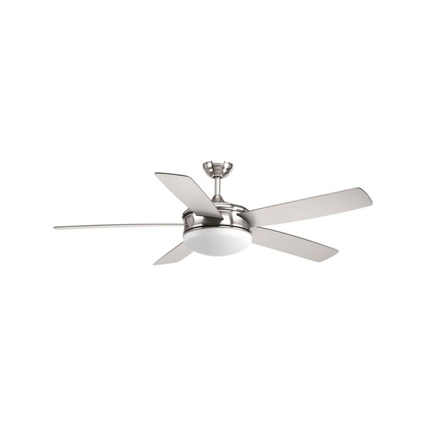 Progress Lighting Ceiling Fan, 5 Blades, 3 Speeds, 120V, Brushed Nickel, 15.37 in W - P2548-0930K