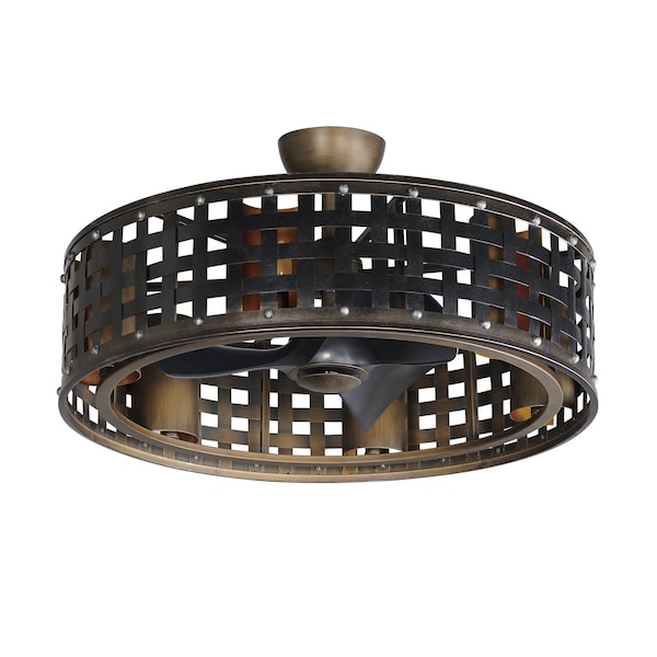 Maxim Lighting Portcullis 33'' Wifi-enabled Fandelight w LED Bulbs, Bronze Gilt - 61016BZGT