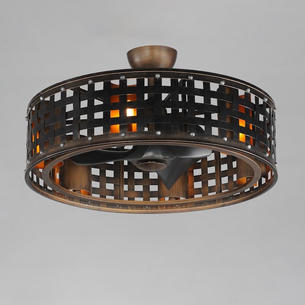 Maxim Lighting Portcullis 33'' Wifi-enabled Fandelight w LED Bulbs, Bronze Gilt - 61016BZGT
