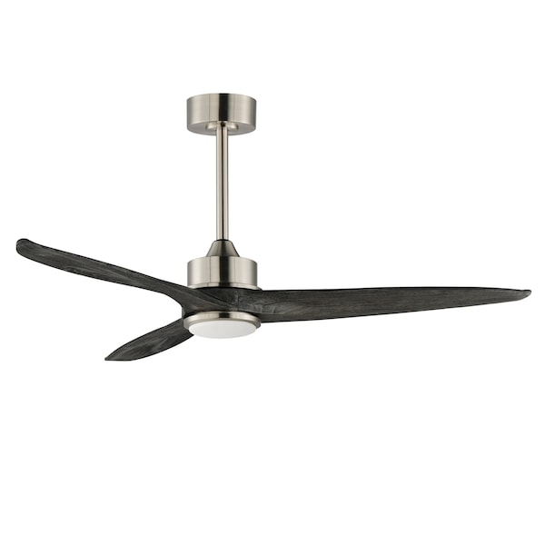 Maxim Lighting Woodwind 52'' Solid Wood Blade Fan w LED Light Kit, Satin Nickel - 88831SN