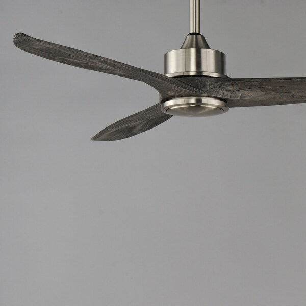 Maxim Lighting Woodwind 52'' Solid Wood Blade Fan w LED Light Kit, Satin Nickel - 88831SN